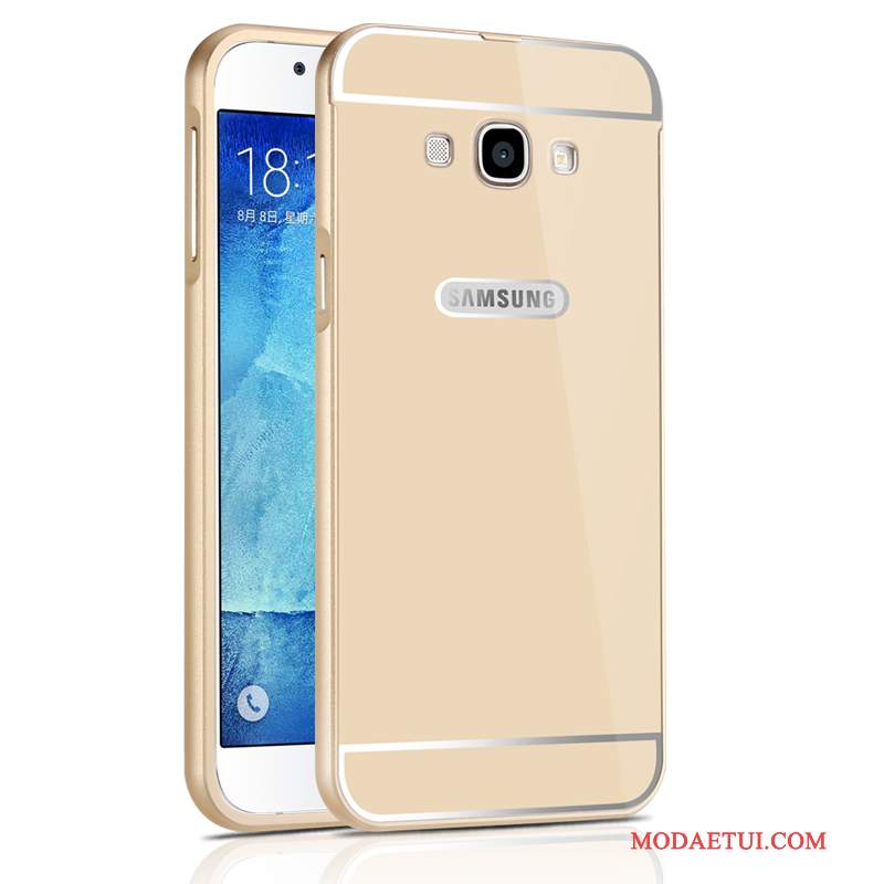 Futerał Samsung Galaxy A8 Metal Anti-fall Granica, Etui Samsung Galaxy A8 Srebrona Telefon