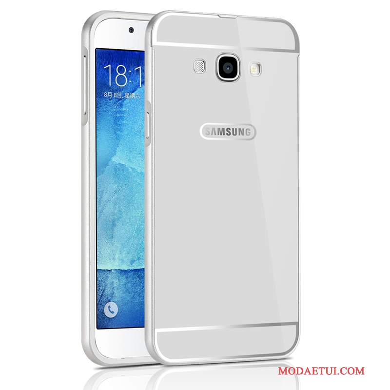 Futerał Samsung Galaxy A8 Metal Anti-fall Granica, Etui Samsung Galaxy A8 Srebrona Telefon