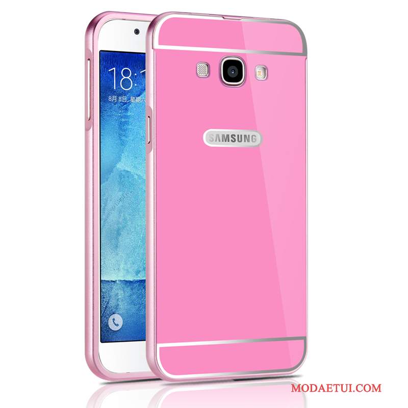 Futerał Samsung Galaxy A8 Metal Anti-fall Granica, Etui Samsung Galaxy A8 Srebrona Telefon