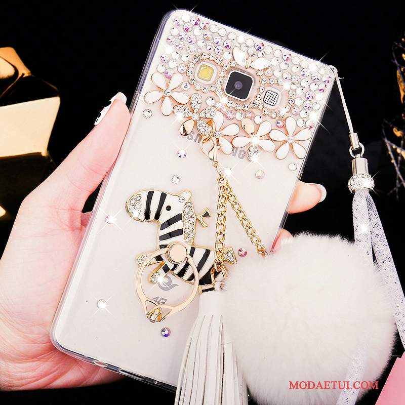 Futerał Samsung Galaxy A8 Miękki Trudno Różowe, Etui Samsung Galaxy A8 Rhinestone Przezroczysty Nubuku