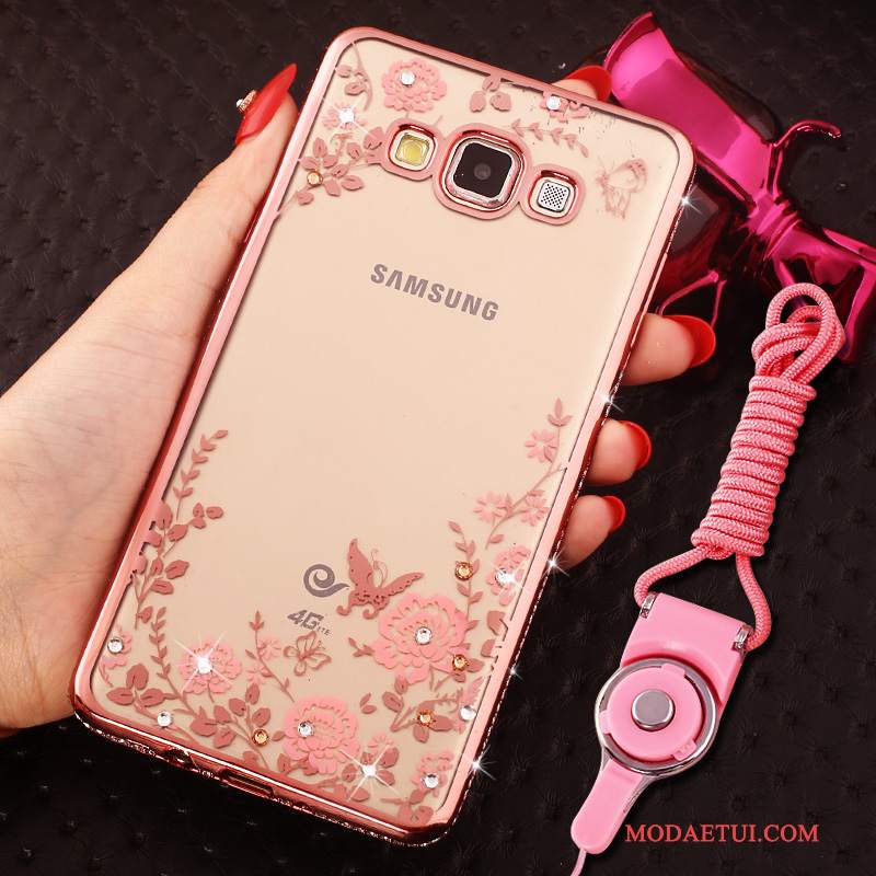 Futerał Samsung Galaxy A8 Miękki Złotona Telefon, Etui Samsung Galaxy A8 Rhinestone
