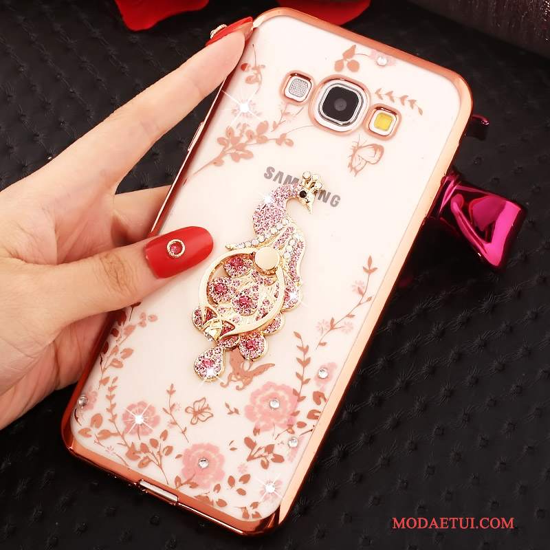 Futerał Samsung Galaxy A8 Rhinestone Złoto Ring, Etui Samsung Galaxy A8 Różowena Telefon