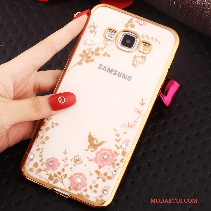 Futerał Samsung Galaxy A8 Rhinestone Złoto Ring, Etui Samsung Galaxy A8 Różowena Telefon