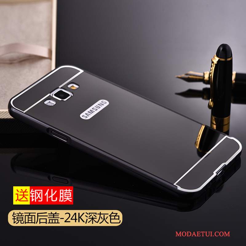 Futerał Samsung Galaxy A8 Torby Tendencja Srebro, Etui Samsung Galaxy A8 Metal Tylna Pokrywa Granica