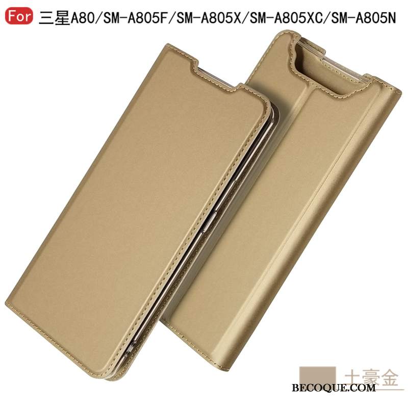 Futerał Samsung Galaxy A80 Skóra Biznes Czarny, Etui Samsung Galaxy A80 Pokrowce Anti-fall Wzór