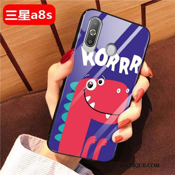 Futerał Samsung Galaxy A8s Torby Piękny Różowe, Etui Samsung Galaxy A8s Kreskówka Szkło Anti-fall