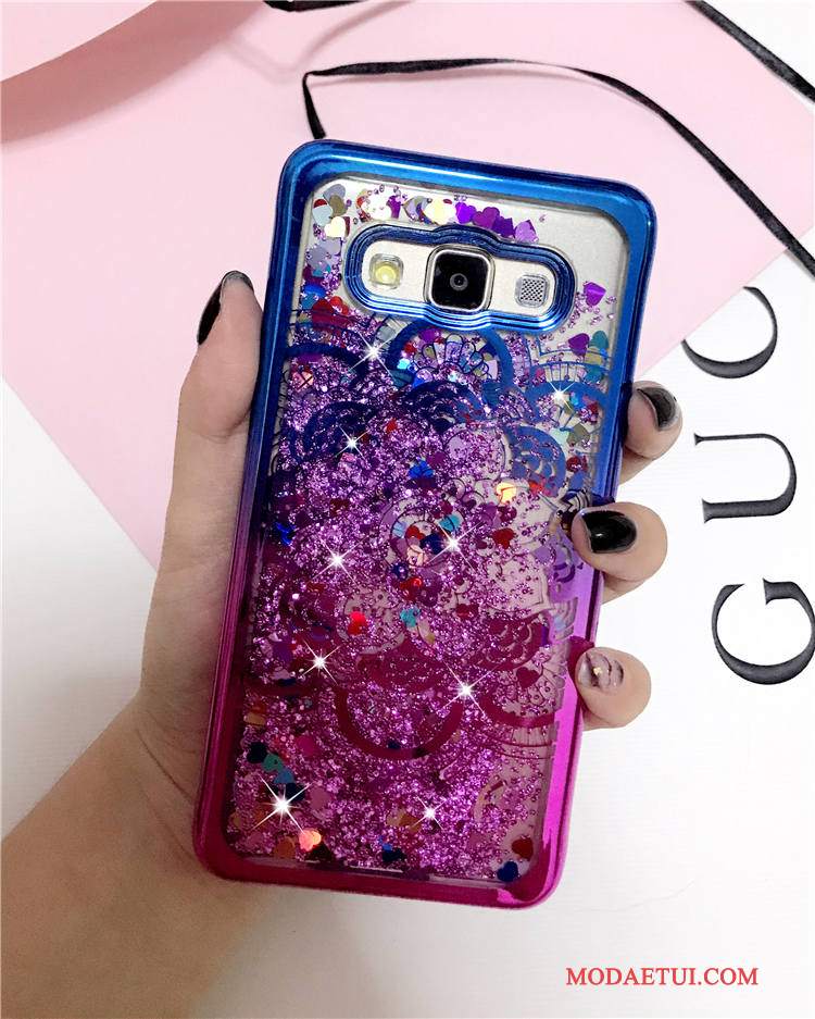 Futerał Samsung Galaxy J3 2015 Kwiaty Niebieski Liquid, Etui Samsung Galaxy J3 2015 Miękki Bicolored Wiatr