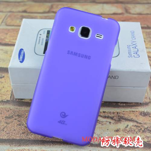 Futerał Samsung Galaxy J3 2016 Miękki Anti-fall Purpurowy, Etui Samsung Galaxy J3 2016 Silikonowe Na Telefon