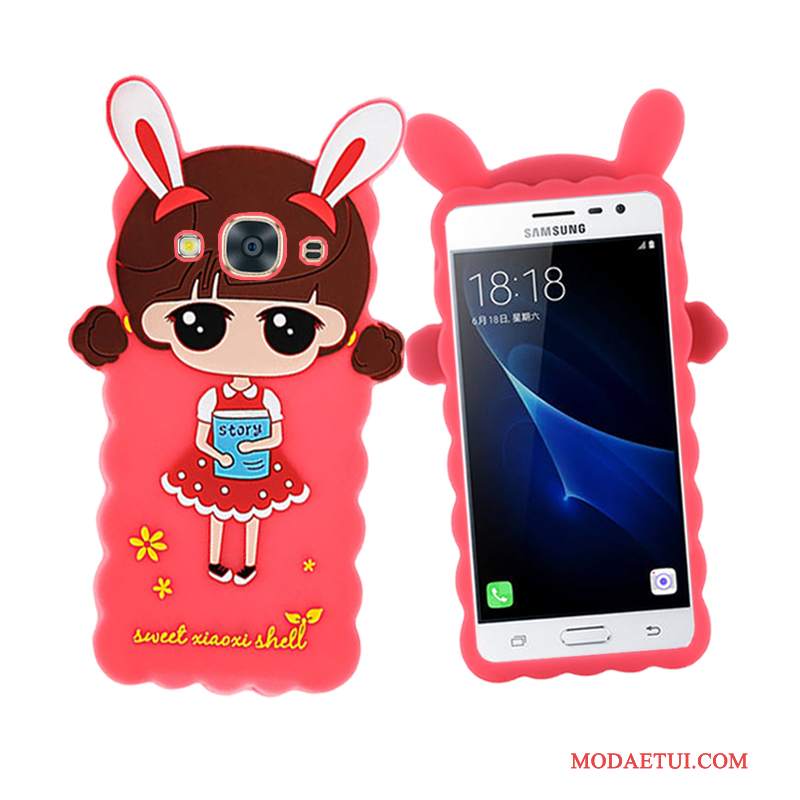 Futerał Samsung Galaxy J3 2016 Miękki Wiszące Ozdobyna Telefon, Etui Samsung Galaxy J3 2016 Ochraniacz Różowe
