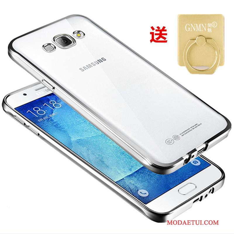 Futerał Samsung Galaxy J3 2016 Miękki Złoto Przezroczysty, Etui Samsung Galaxy J3 2016 Silikonowe Na Telefon