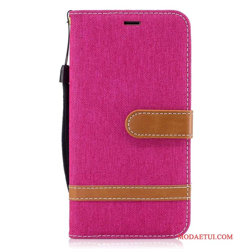 Futerał Samsung Galaxy J3 2016 Pokrowce Tendencja Denim, Etui Samsung Galaxy J3 2016 Skóra Purpurowy