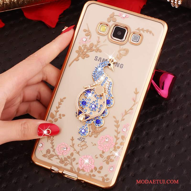 Futerał Samsung Galaxy J3 2016 Rhinestone Cienkie Różowe, Etui Samsung Galaxy J3 2016 Ochraniacz Ring Poszycie