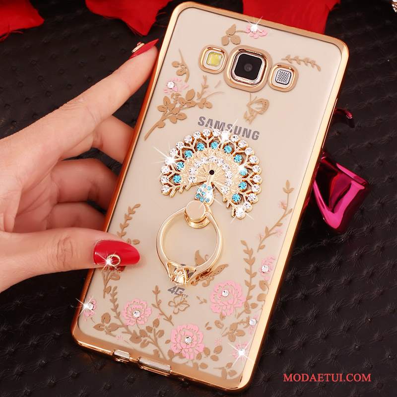 Futerał Samsung Galaxy J3 2016 Rhinestone Cienkie Różowe, Etui Samsung Galaxy J3 2016 Ochraniacz Ring Poszycie