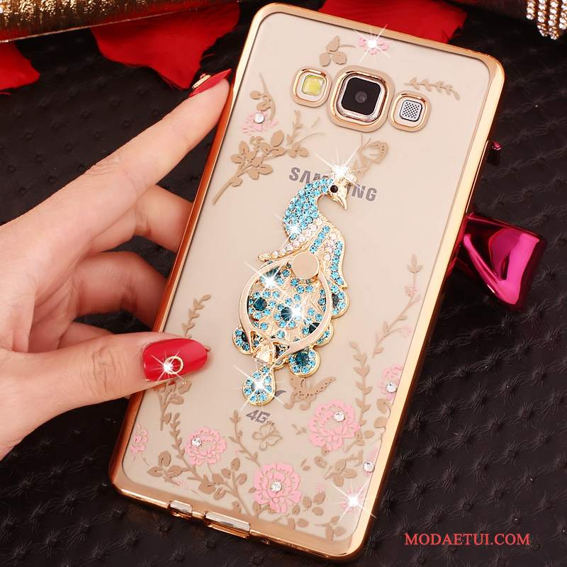 Futerał Samsung Galaxy J3 2016 Rhinestone Cienkie Różowe, Etui Samsung Galaxy J3 2016 Ochraniacz Ring Poszycie