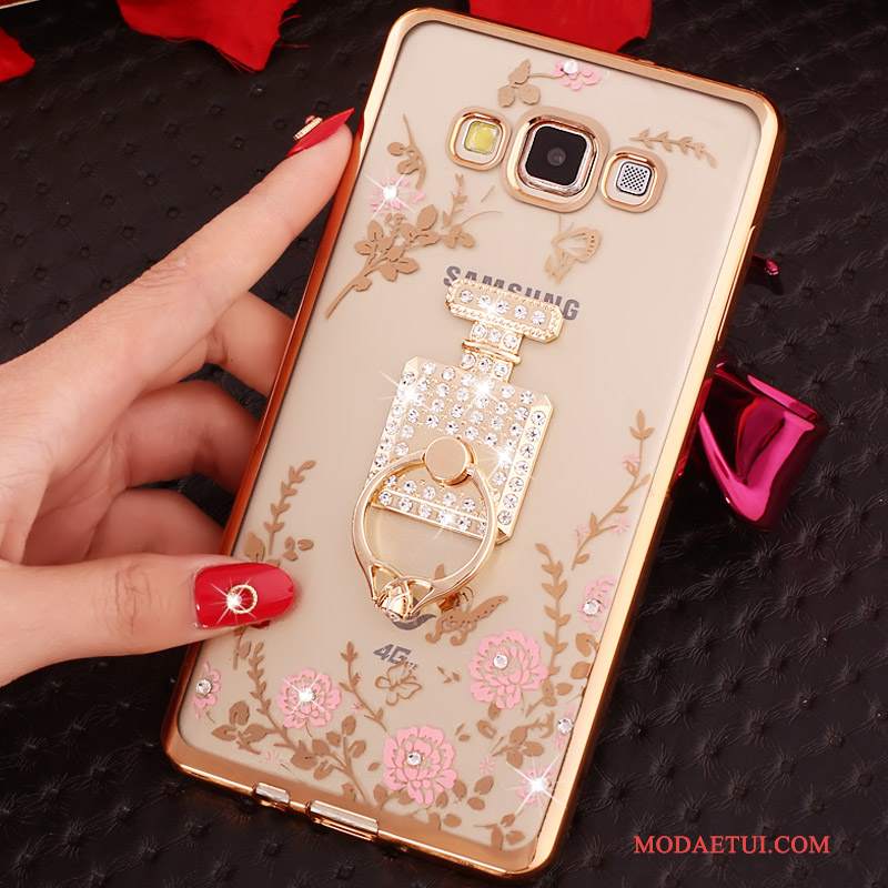 Futerał Samsung Galaxy J3 2016 Rhinestone Cienkie Różowe, Etui Samsung Galaxy J3 2016 Ochraniacz Ring Poszycie