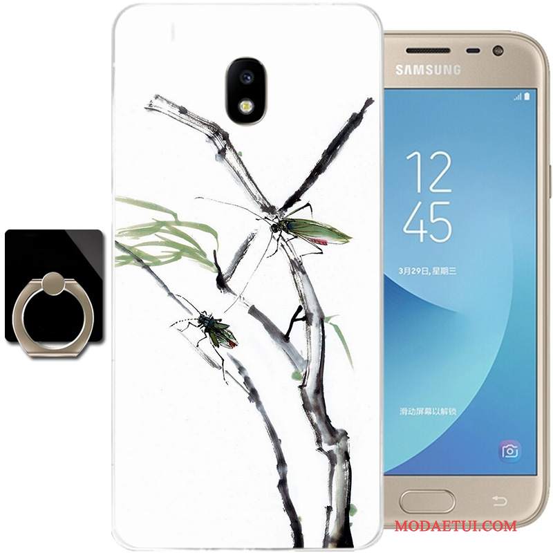 Futerał Samsung Galaxy J3 2017 Miękki Czarnyna Telefon, Etui Samsung Galaxy J3 2017 Torby Chiński Styl