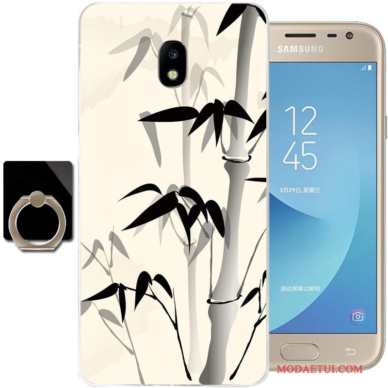 Futerał Samsung Galaxy J3 2017 Miękki Czarnyna Telefon, Etui Samsung Galaxy J3 2017 Torby Chiński Styl