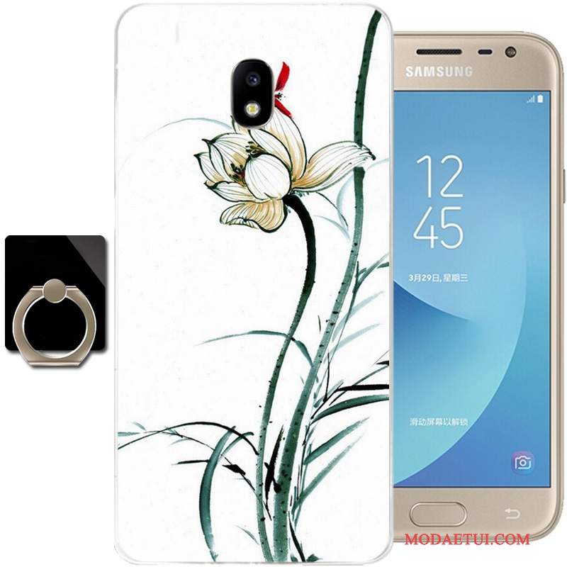 Futerał Samsung Galaxy J3 2017 Miękki Czarnyna Telefon, Etui Samsung Galaxy J3 2017 Torby Chiński Styl