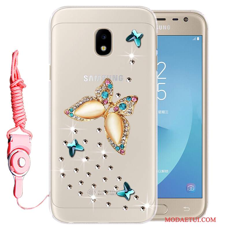 Futerał Samsung Galaxy J3 2017 Silikonowe Anti-fall Złoto, Etui Samsung Galaxy J3 2017 Ochraniacz Na Telefon