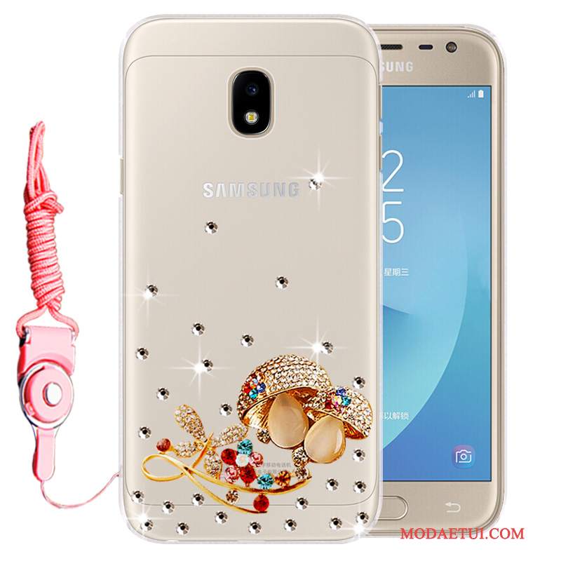 Futerał Samsung Galaxy J3 2017 Silikonowe Anti-fall Złoto, Etui Samsung Galaxy J3 2017 Ochraniacz Na Telefon