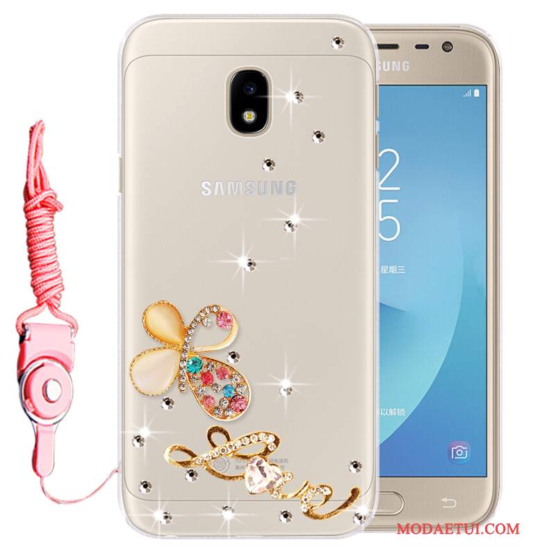 Futerał Samsung Galaxy J3 2017 Silikonowe Anti-fall Złoto, Etui Samsung Galaxy J3 2017 Ochraniacz Na Telefon