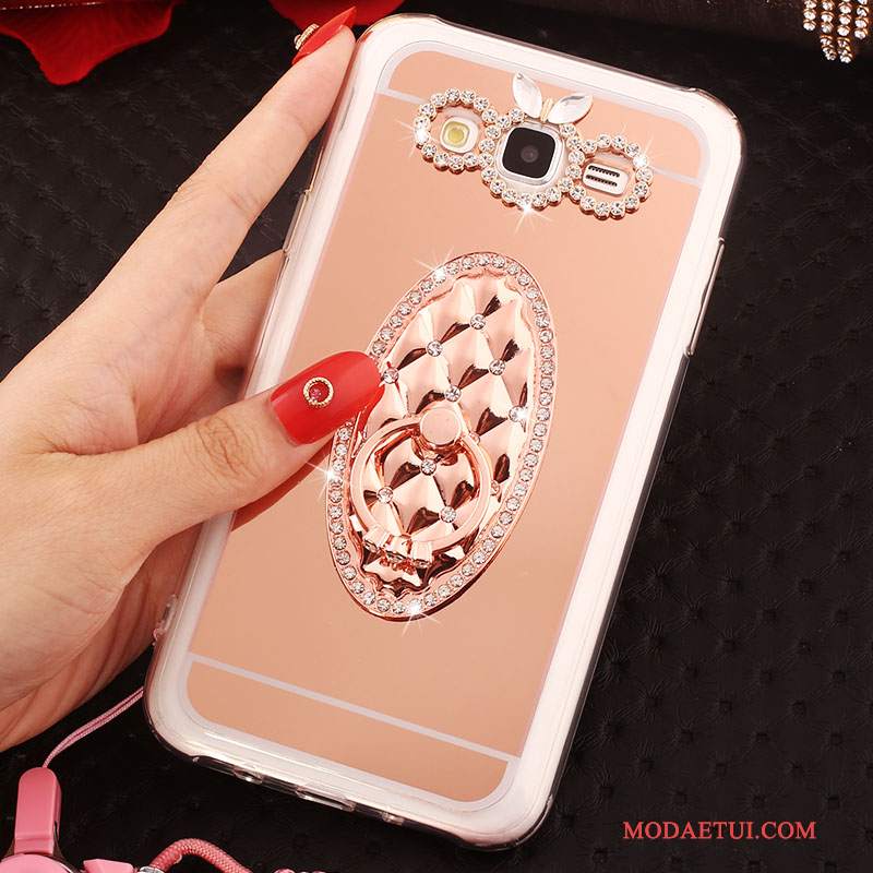 Futerał Samsung Galaxy J5 2016 Miękki Wiszące Ozdoby Ring, Etui Samsung Galaxy J5 2016 Rhinestone Różowena Telefon