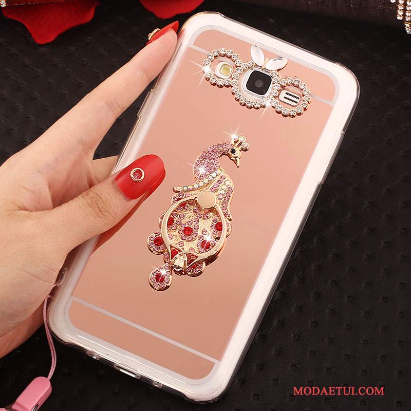 Futerał Samsung Galaxy J5 2016 Miękki Wiszące Ozdoby Ring, Etui Samsung Galaxy J5 2016 Rhinestone Różowena Telefon