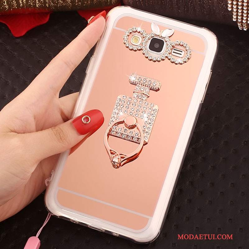 Futerał Samsung Galaxy J5 2016 Miękki Wiszące Ozdoby Ring, Etui Samsung Galaxy J5 2016 Rhinestone Różowena Telefon