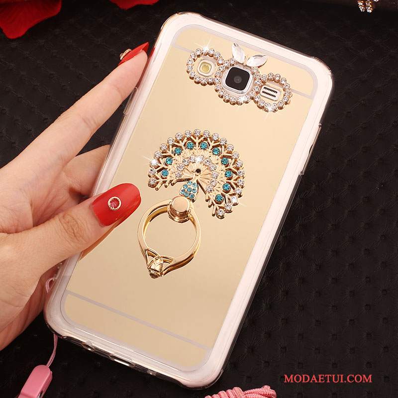 Futerał Samsung Galaxy J5 2016 Miękki Wiszące Ozdoby Ring, Etui Samsung Galaxy J5 2016 Rhinestone Różowena Telefon