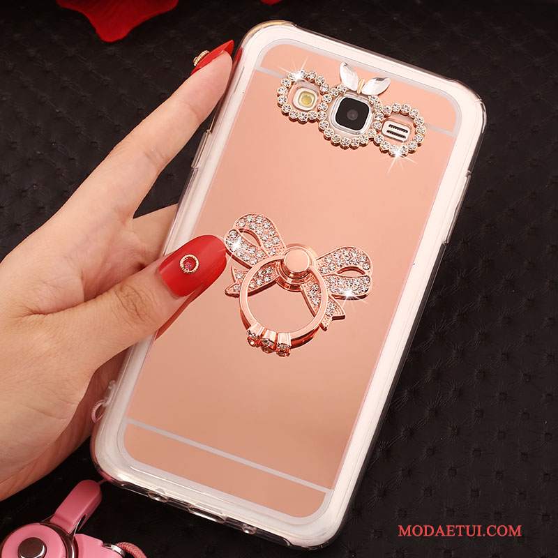 Futerał Samsung Galaxy J5 2016 Miękki Wiszące Ozdoby Ring, Etui Samsung Galaxy J5 2016 Rhinestone Różowena Telefon