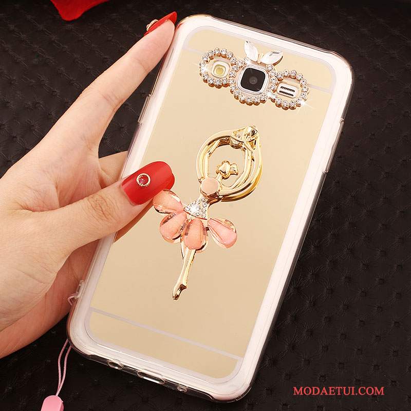 Futerał Samsung Galaxy J5 2016 Miękki Wiszące Ozdoby Ring, Etui Samsung Galaxy J5 2016 Rhinestone Różowena Telefon