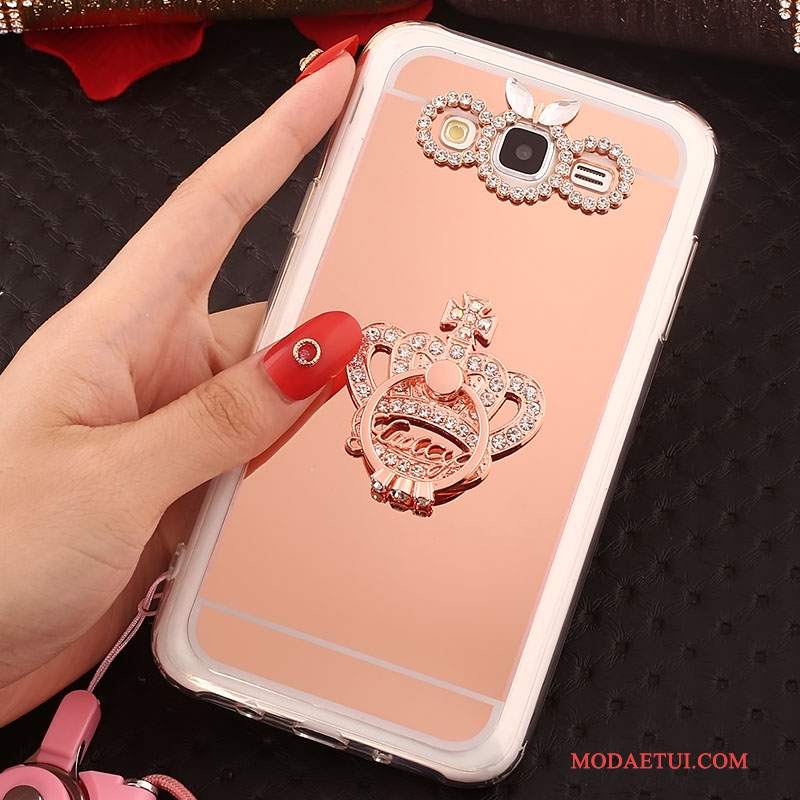 Futerał Samsung Galaxy J5 2016 Miękki Wiszące Ozdoby Ring, Etui Samsung Galaxy J5 2016 Rhinestone Różowena Telefon