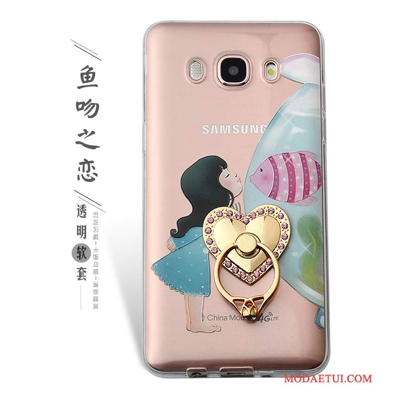 Futerał Samsung Galaxy J5 2016 Relief Zielony Ring, Etui Samsung Galaxy J5 2016 Wspornik Na Telefon