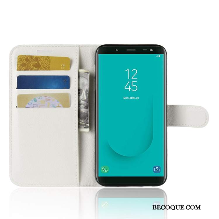 Futerał Samsung Galaxy J6 Portfel Anti-fall Karta, Etui Samsung Galaxy J6 Skóra Na Telefon Zielony