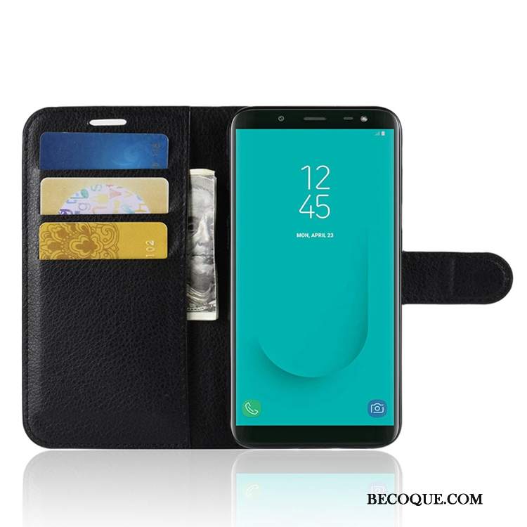 Futerał Samsung Galaxy J6 Portfel Anti-fall Karta, Etui Samsung Galaxy J6 Skóra Na Telefon Zielony