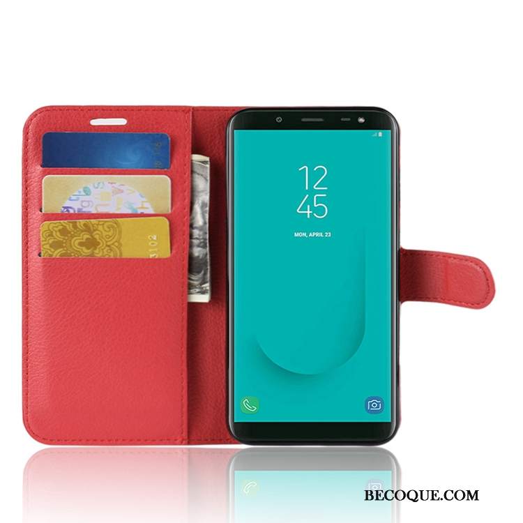 Futerał Samsung Galaxy J6 Portfel Anti-fall Karta, Etui Samsung Galaxy J6 Skóra Na Telefon Zielony