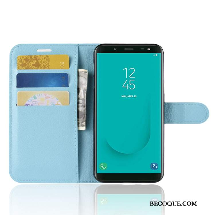 Futerał Samsung Galaxy J6 Portfel Anti-fall Karta, Etui Samsung Galaxy J6 Skóra Na Telefon Zielony