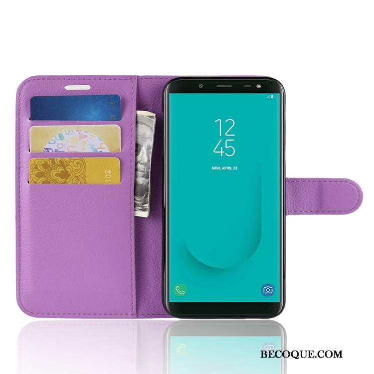 Futerał Samsung Galaxy J6 Portfel Anti-fall Karta, Etui Samsung Galaxy J6 Skóra Na Telefon Zielony