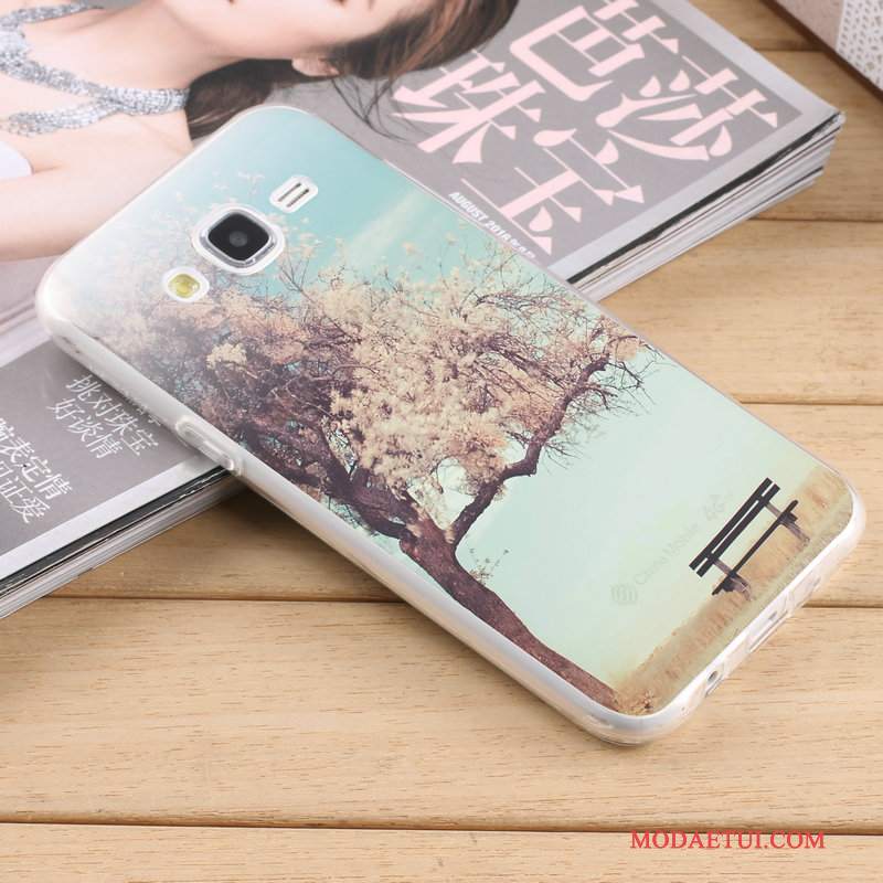Futerał Samsung Galaxy J7 2015 Miękki Purpurowyna Telefon, Etui Samsung Galaxy J7 2015 Silikonowe Jasny Anti-fall