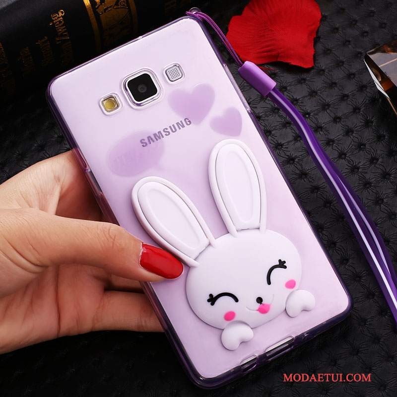 Futerał Samsung Galaxy J7 2015 Silikonowe Przezroczysty Wiszące Ozdoby, Etui Samsung Galaxy J7 2015 Miękki Na Telefon Różowe