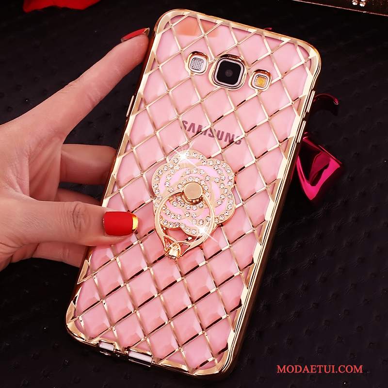 Futerał Samsung Galaxy J7 2016 Rhinestone Klamra Różowe, Etui Samsung Galaxy J7 2016 Ochraniacz Ring