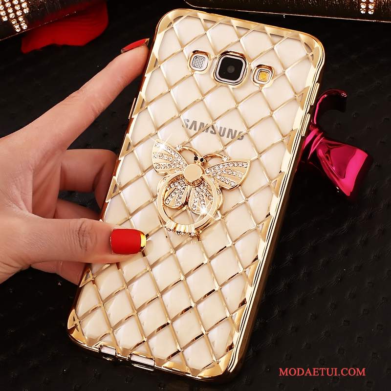 Futerał Samsung Galaxy J7 2016 Rhinestone Klamra Różowe, Etui Samsung Galaxy J7 2016 Ochraniacz Ring