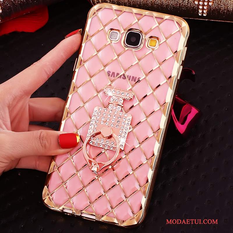 Futerał Samsung Galaxy J7 2016 Rhinestone Klamra Różowe, Etui Samsung Galaxy J7 2016 Ochraniacz Ring