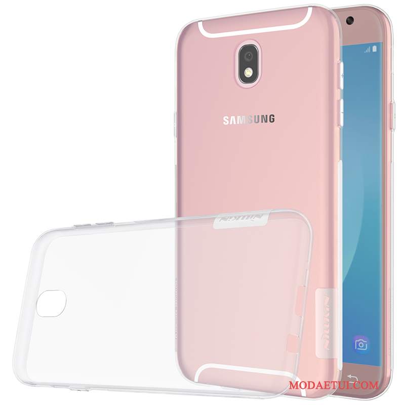 Futerał Samsung Galaxy J7 2017 Silikonowe Antypoślizgowe Przezroczysty, Etui Samsung Galaxy J7 2017 Na Telefon Szary