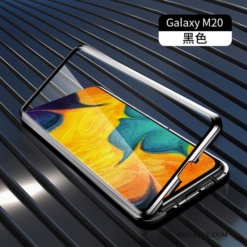 Futerał Samsung Galaxy M20 Metal Granicana Telefon, Etui Samsung Galaxy M20 Ochraniacz Szkło Magnetyzm