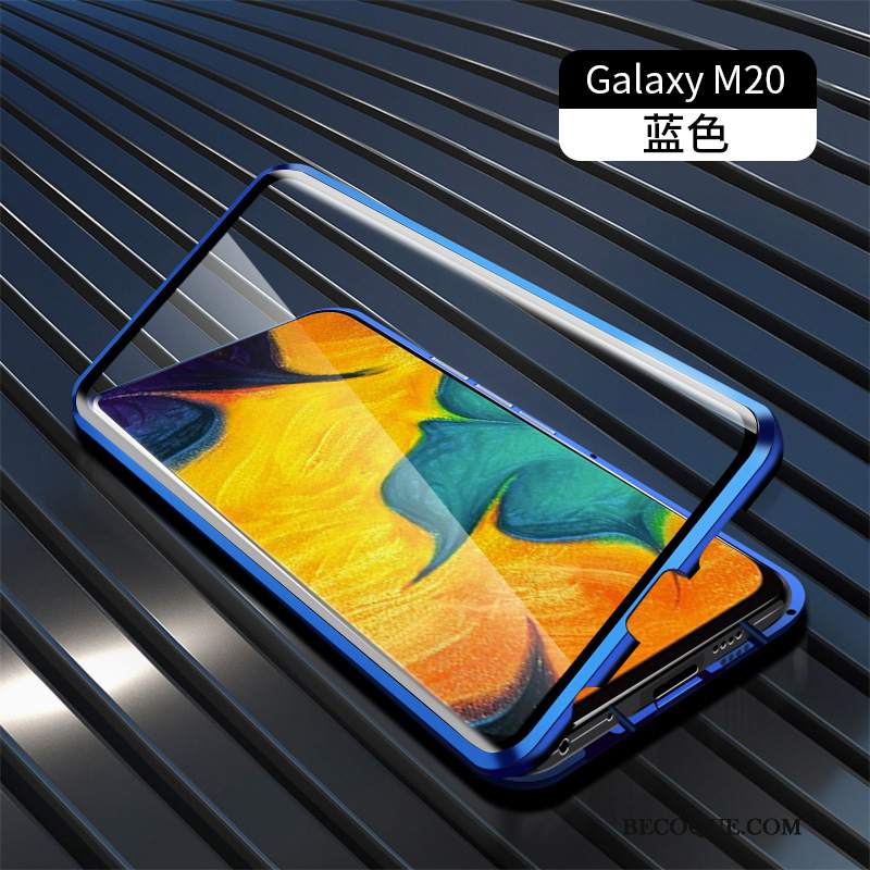 Futerał Samsung Galaxy M20 Metal Granicana Telefon, Etui Samsung Galaxy M20 Ochraniacz Szkło Magnetyzm