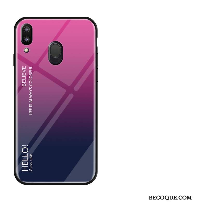 Futerał Samsung Galaxy M20 Silikonowe Żółty Anti-fall, Etui Samsung Galaxy M20 Miękki Gradient Czerwony Netto