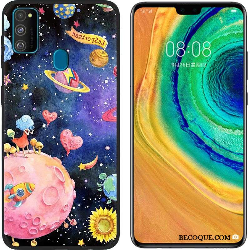 Futerał Samsung Galaxy M30s Miękki Różowe Płótno, Etui Samsung Galaxy M30s Silikonowe Anti-fallna Telefon