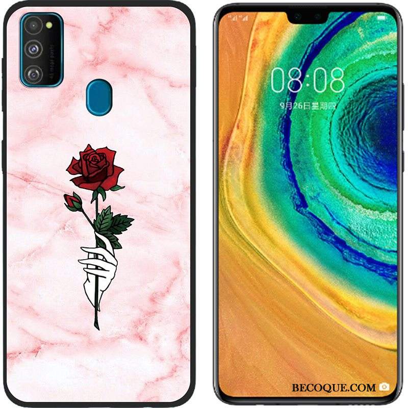 Futerał Samsung Galaxy M30s Miękki Różowe Płótno, Etui Samsung Galaxy M30s Silikonowe Anti-fallna Telefon