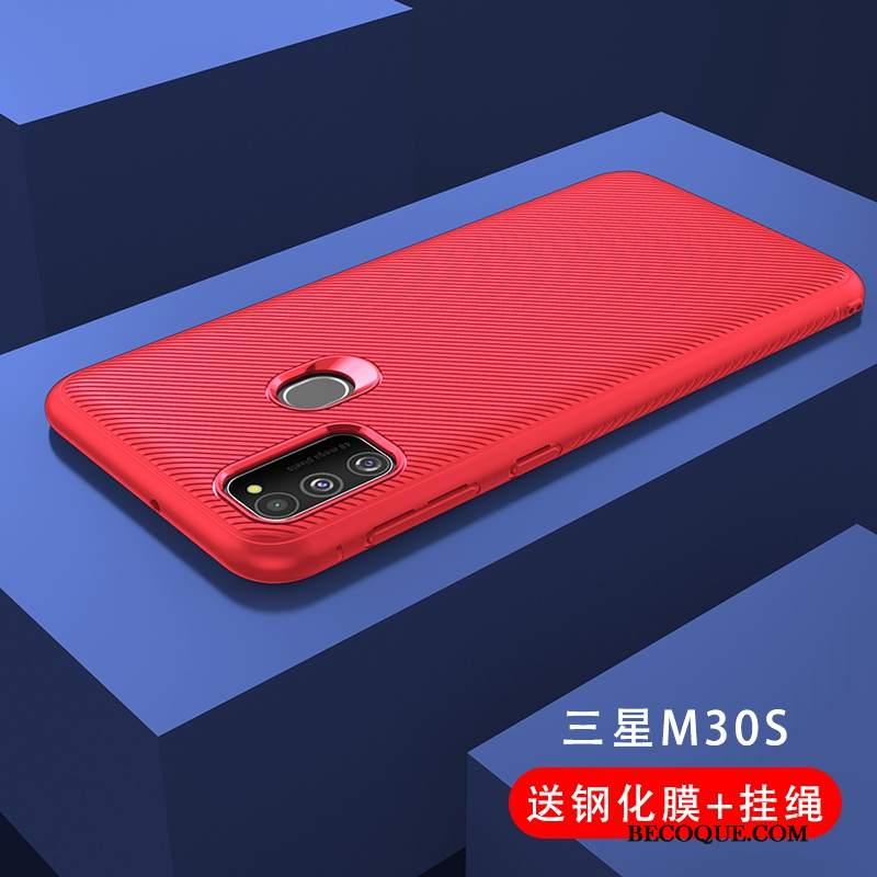 Futerał Samsung Galaxy M30s Torby Tendencja Proste, Etui Samsung Galaxy M30s Silikonowe Szkło Hartowane Czarny